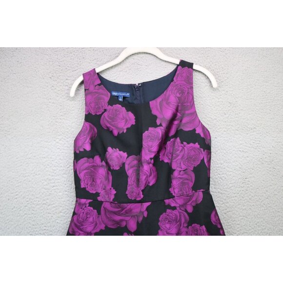 RSVP by Talbots Black w/Purple Iridescent Roses Dress-Size 2-Whimsigoth-Lined - Picture 2 of 10